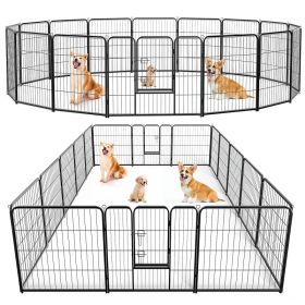 Dog Playpen Metal Exercise Pen With Door Small Puppy Medium Large Dogs Animal Pet For Outdoor, Garden, Yard (Option: 40516P)
